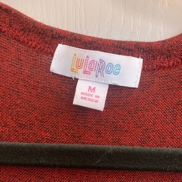 LuLaRoe Sarah Cardigan Open Sweater Duster Heathered Red Size M NWOT - Picture 6 of 9